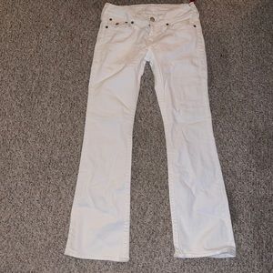 White boot cut jeans